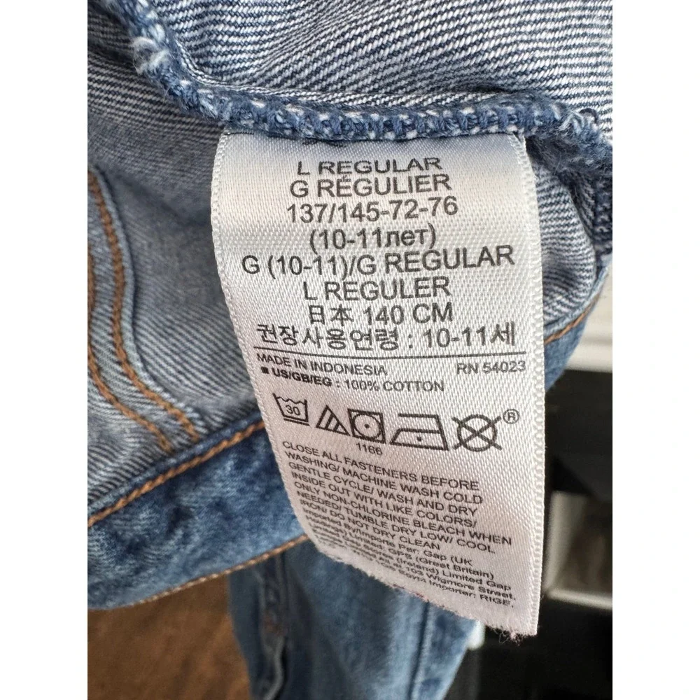 Gap Kids Girls Denim Jean Jacket‎ with Hood Blue Medium Wash Size Large 10 12